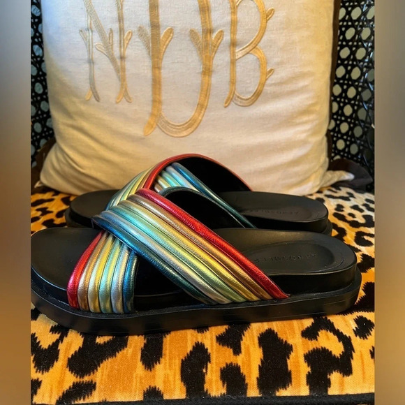 AEROSOLES Lina Rainbow Criss Cross Pride Sandals - Picture 8 of 8